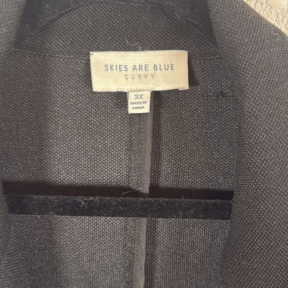 Skies are Blue Black Contrast Scrunch Cuff Knit Blazer Size 3X - Picture 4 of 9